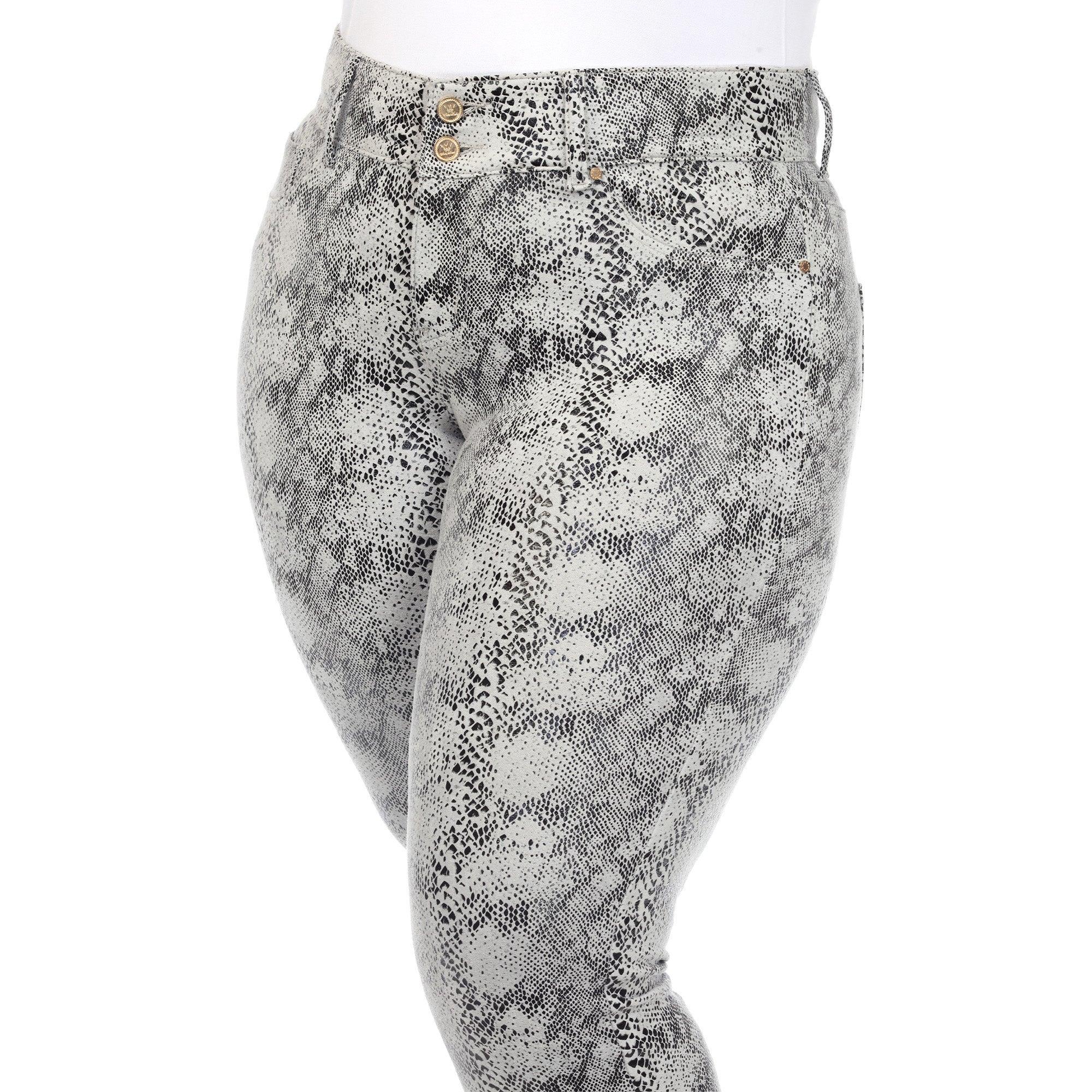 Faux Suede Snake Print Pants - Plus Product Image