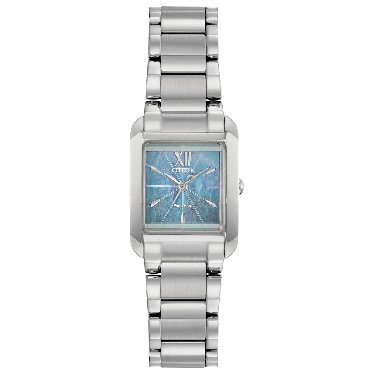 Citizen Eco-Drive Womens Blue Dial Watch - EW5551-56N Silver Tone Product Image