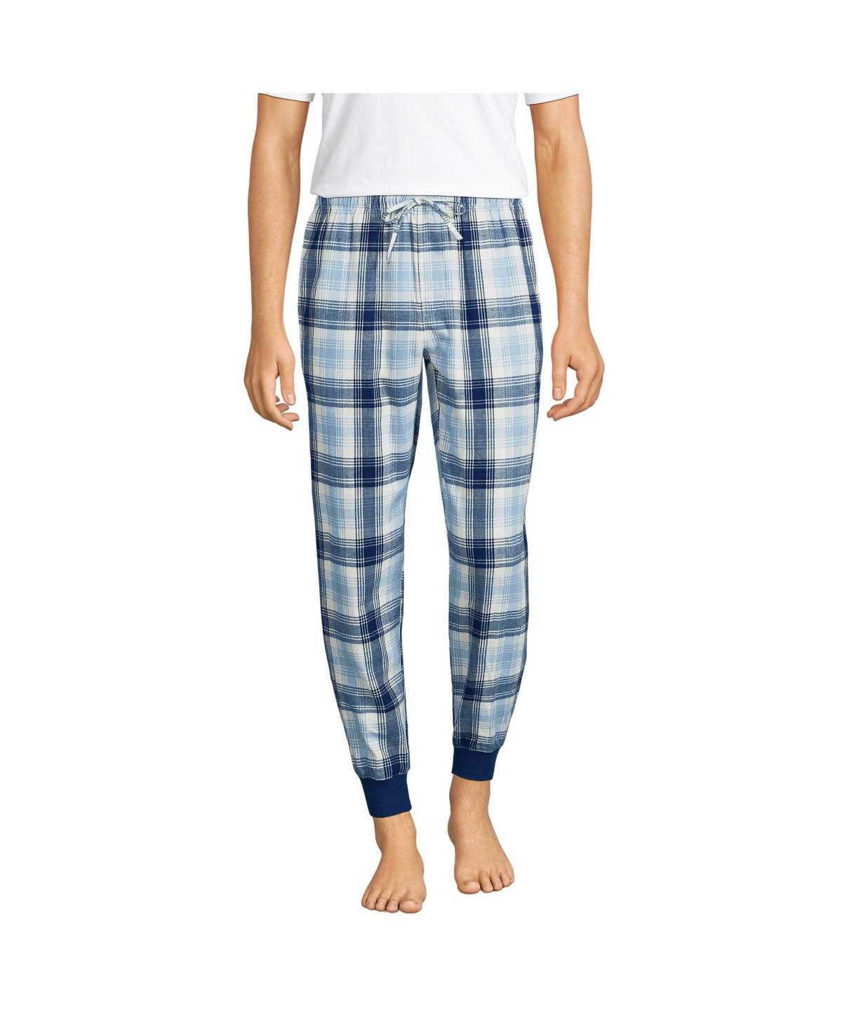 Lands End Mens Flannel Jogger Pajama Pants - Rich burgundy Product Image