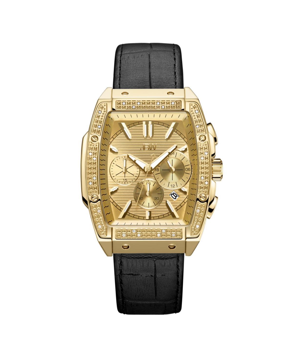 Men's JBW Echelon 1/4 CT. T.w. Diamond 18K Gold Plate Chronograph Strap Watch with Tonneau Dial (Model: J6379E) Product Image