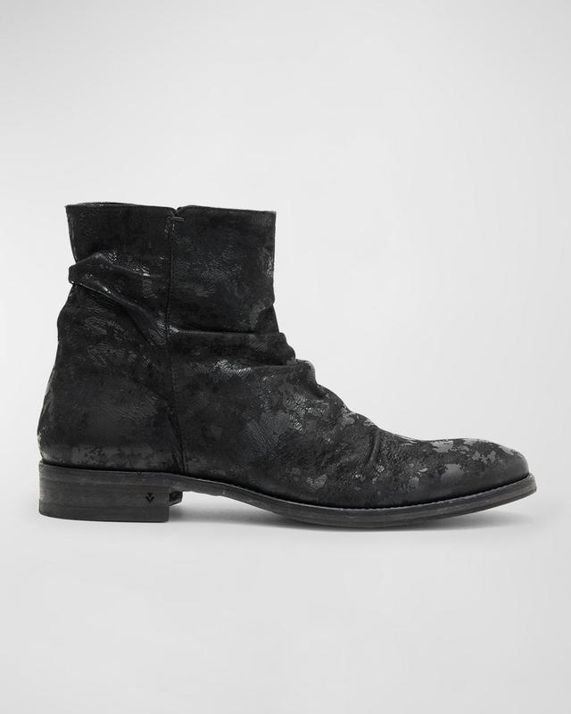 John Varvatos Men's Morrison Sharpei Leather Zip Ankle Boots - Size: 12D - BLACK Product Image