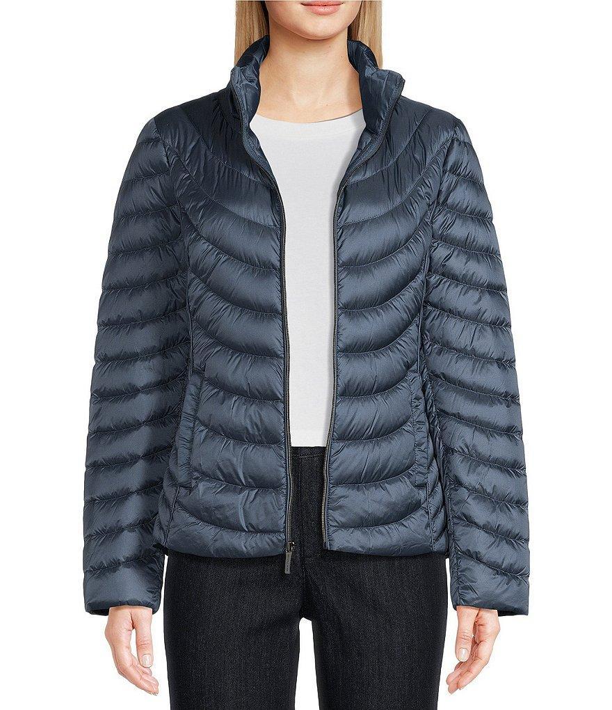 MICHAEL Michael Kors Stand Collar Removable Hood Zip Front Puffer Jacket Product Image