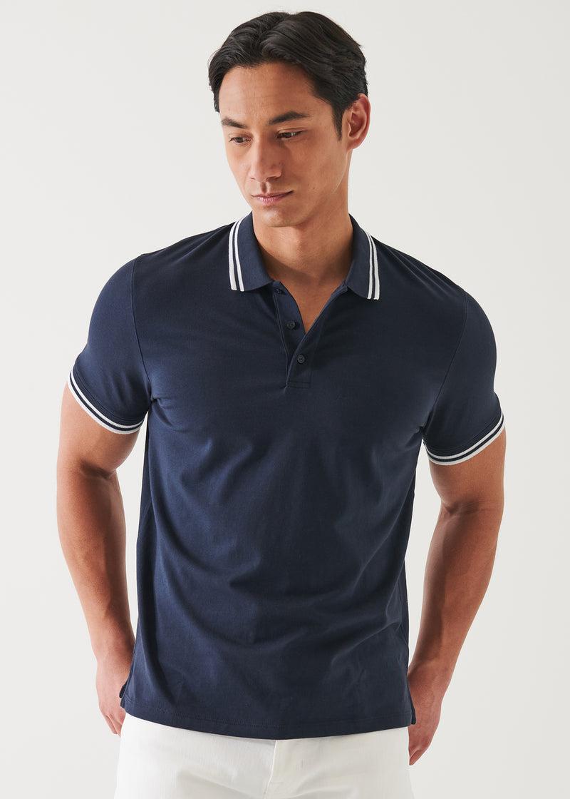 Patrick Assaraf Iconic Tipped Buttoned Polo Male Product Image