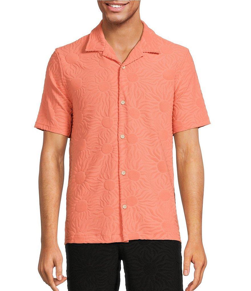 Rowm Short Sleeve Textured Solid Camp Shirt Product Image