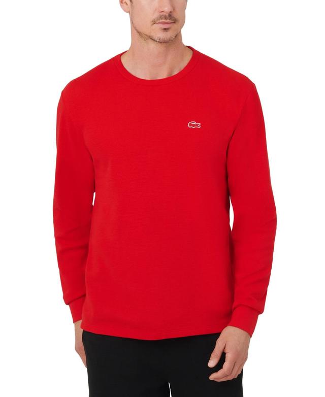 Lacoste Mens Waffle-Knit Thermal Sleep Shirt Product Image