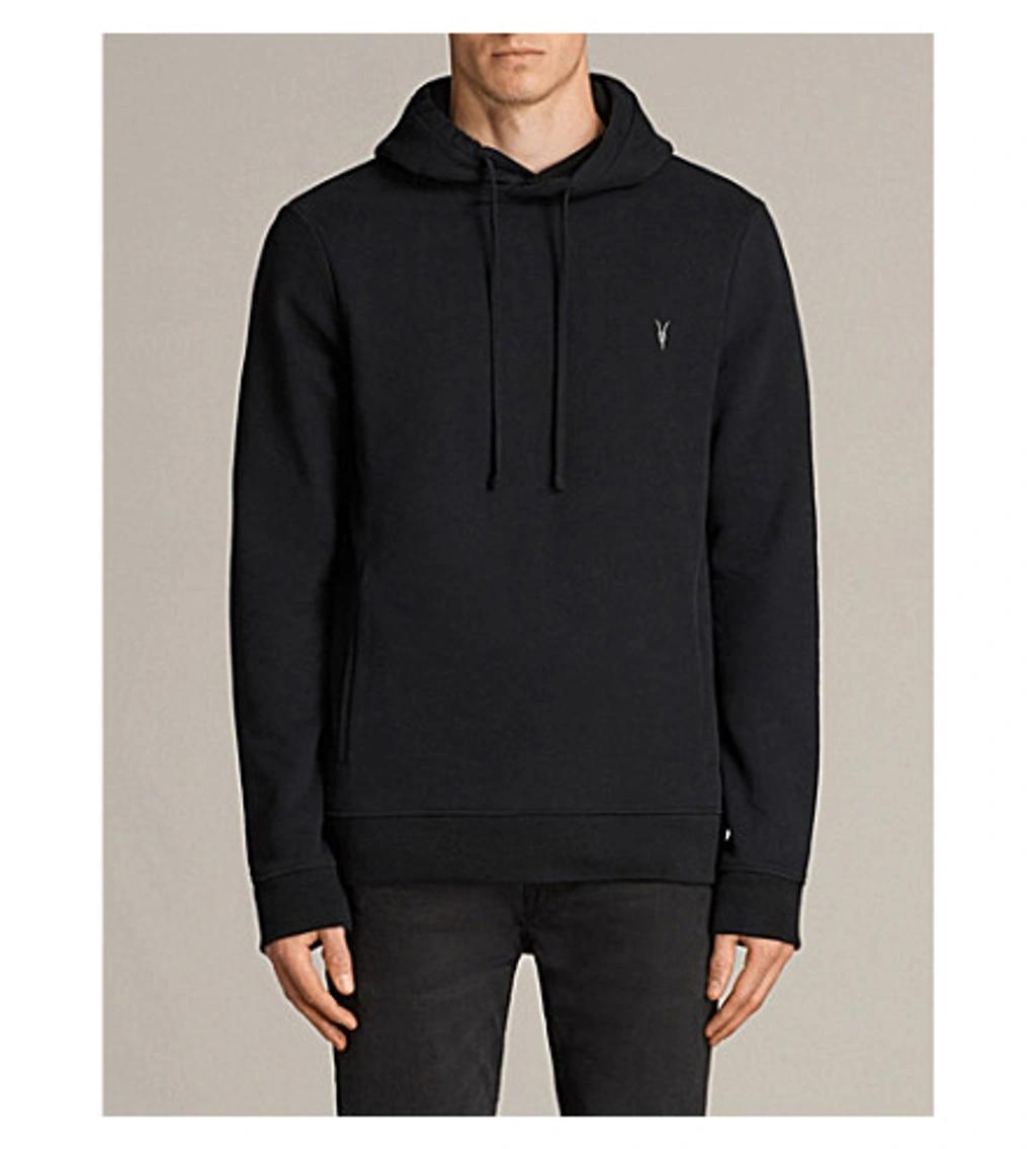 Raven Logo-embroidered Cotton-fleece Hoody In Black Product Image