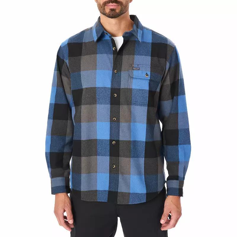 Mens Smiths Workwear Pocket Flannel Shirt Blue Gray Product Image