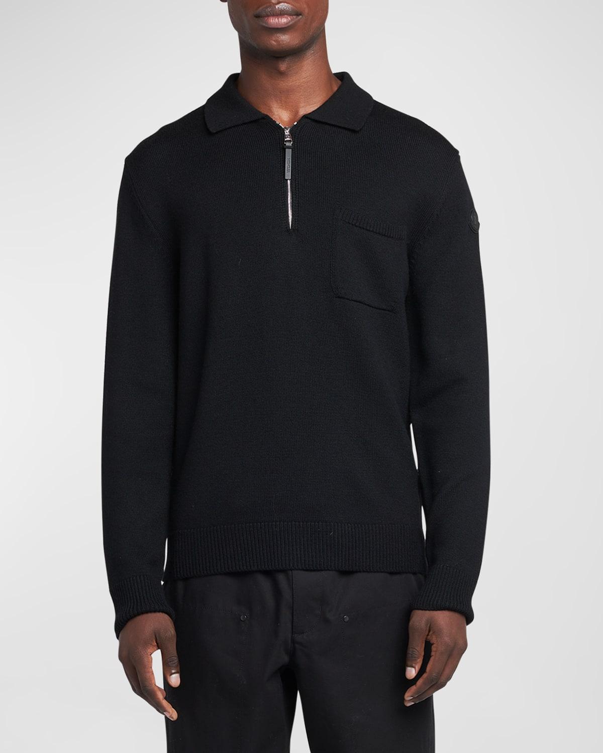 Mens Long-Sleeve Zip Polo Sweater Product Image