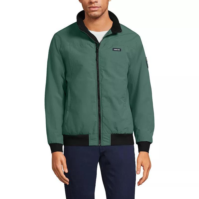 Mens Lands End Classic Squall Bomber Jacket Washed Green Product Image