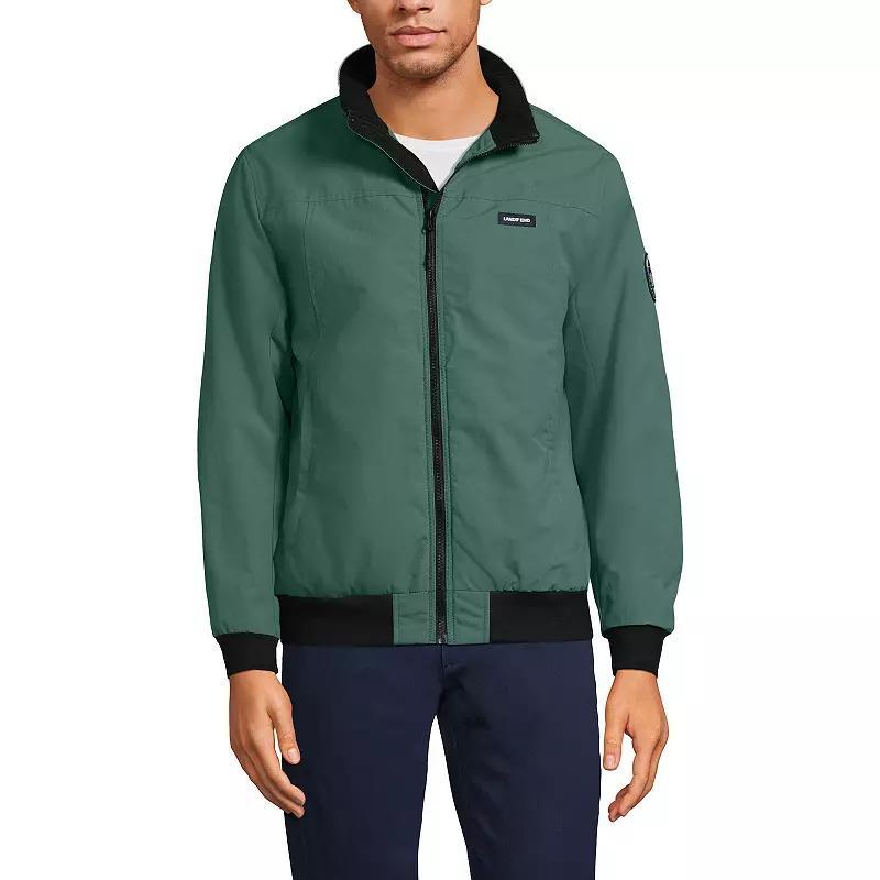 Mens Lands End Classic Squall Bomber Jacket Washed Green Product Image