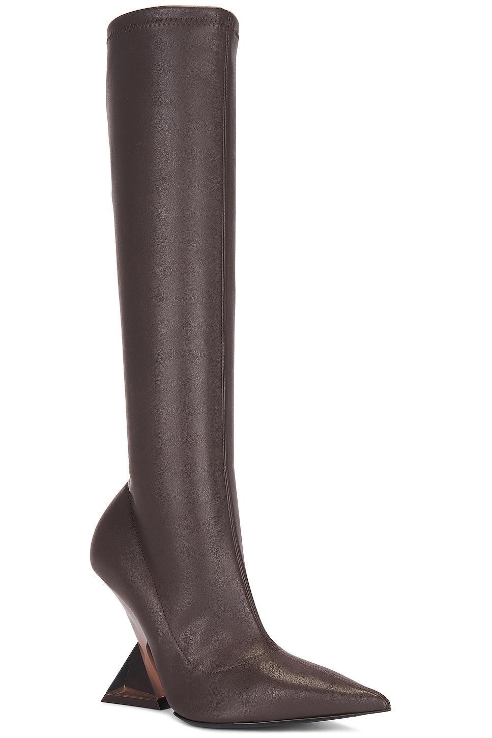 THE ATTICO Cheope Stretch Boot in Chocolate - Brown. Size 37.5 (also in 36.5, 37). Product Image