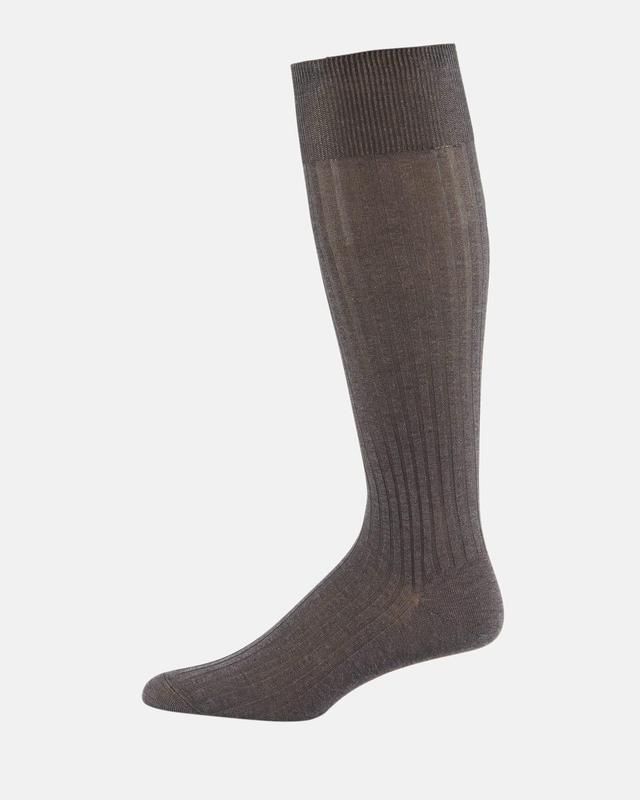 Mens Over-the-Calf Ribbed Lisle Socks Product Image