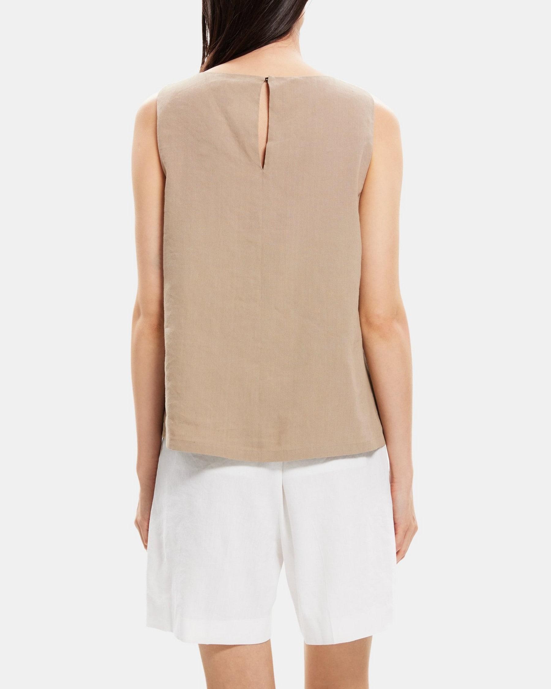 Boatneck Shell Top in Linen-Blend Product Image