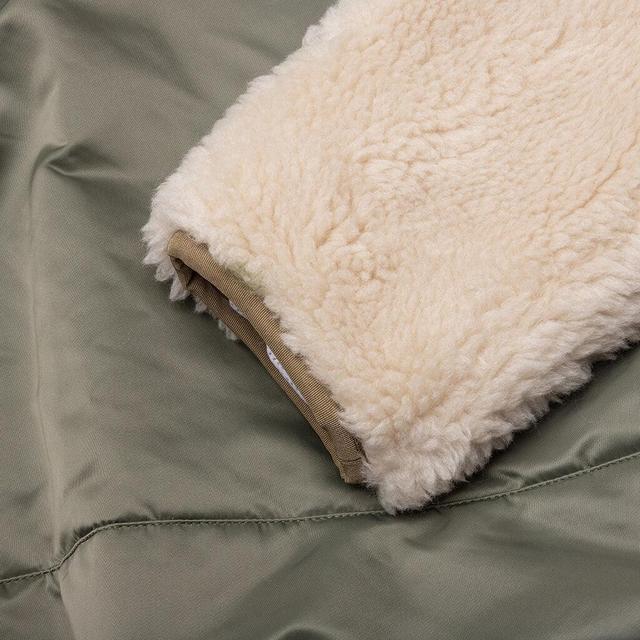 Faux Shearling Nylon Twill Blouson - Khaki/Ecru Male Product Image