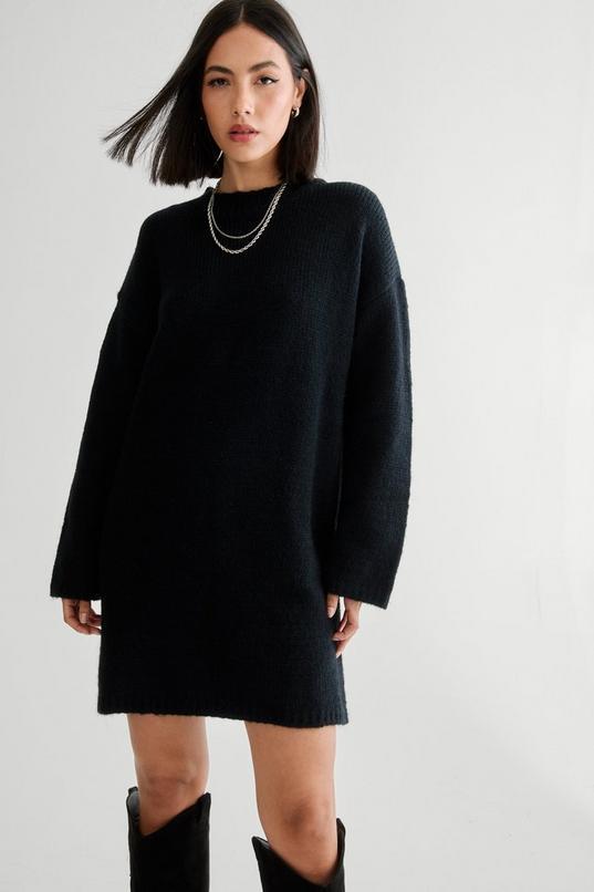 Crew Neck Sweater Dress Product Image