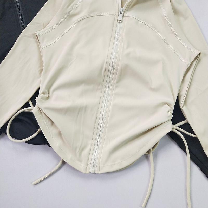 Stand Collar Drawstring Hem Sport Jacket Product Image