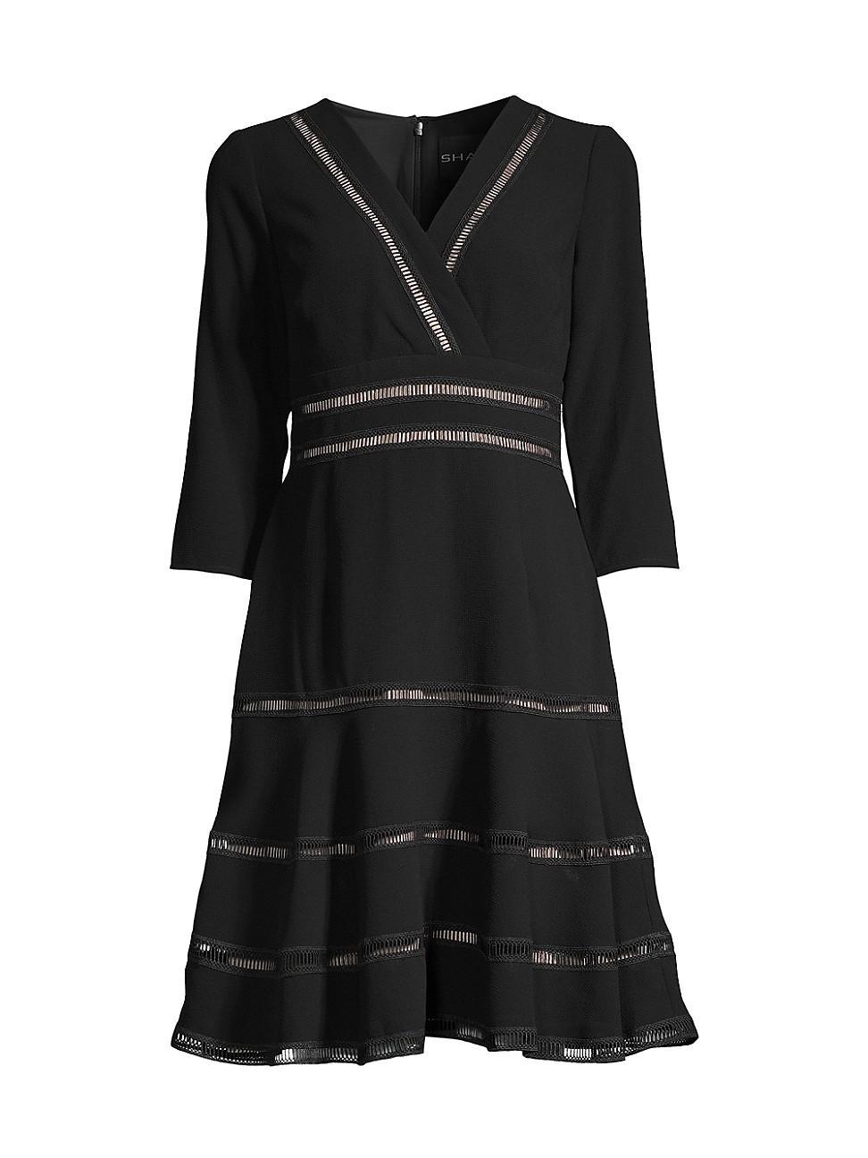 Womens Lattice Trim Fit & Flare Midi-Dress Product Image