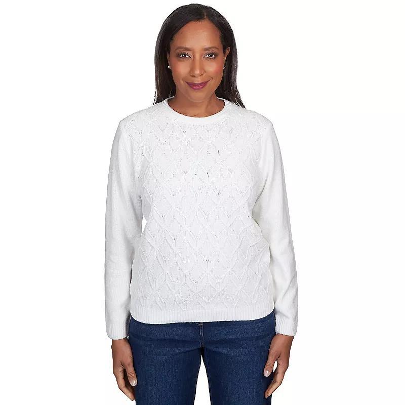 Petite Alfred Dunner Classic Chenille Pullover Sweater, Womens Product Image