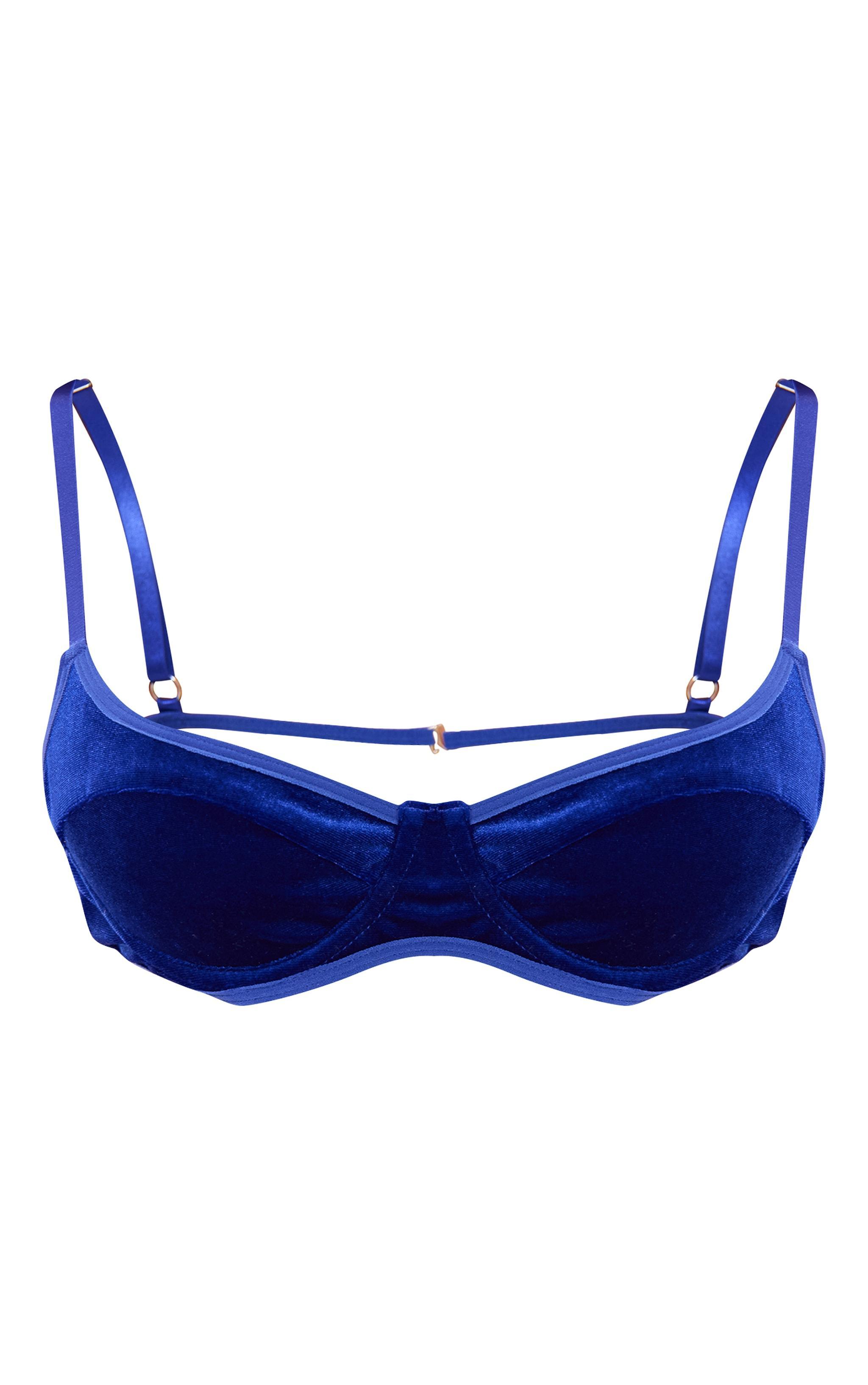 Blue Velvet Underwired Bralette Product Image