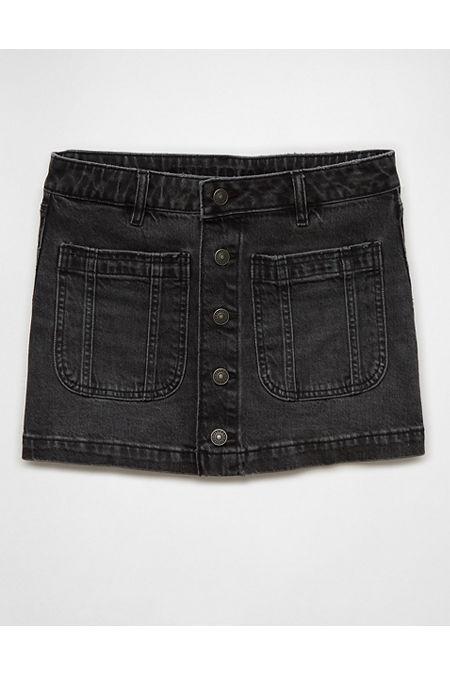 AE Stretch Low-Rise A-Line Denim Mini Skirt Women's Product Image