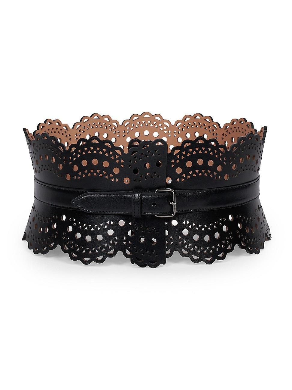 Alaa Lambskin Leather Wide Corset Belt Product Image