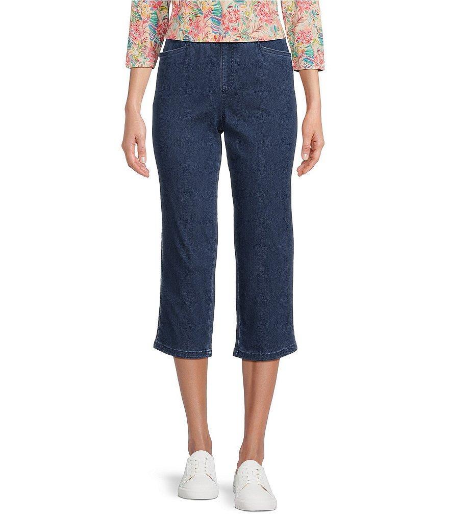 Intro Daisy Straight Leg Pull-On Denim Capri Pant Product Image