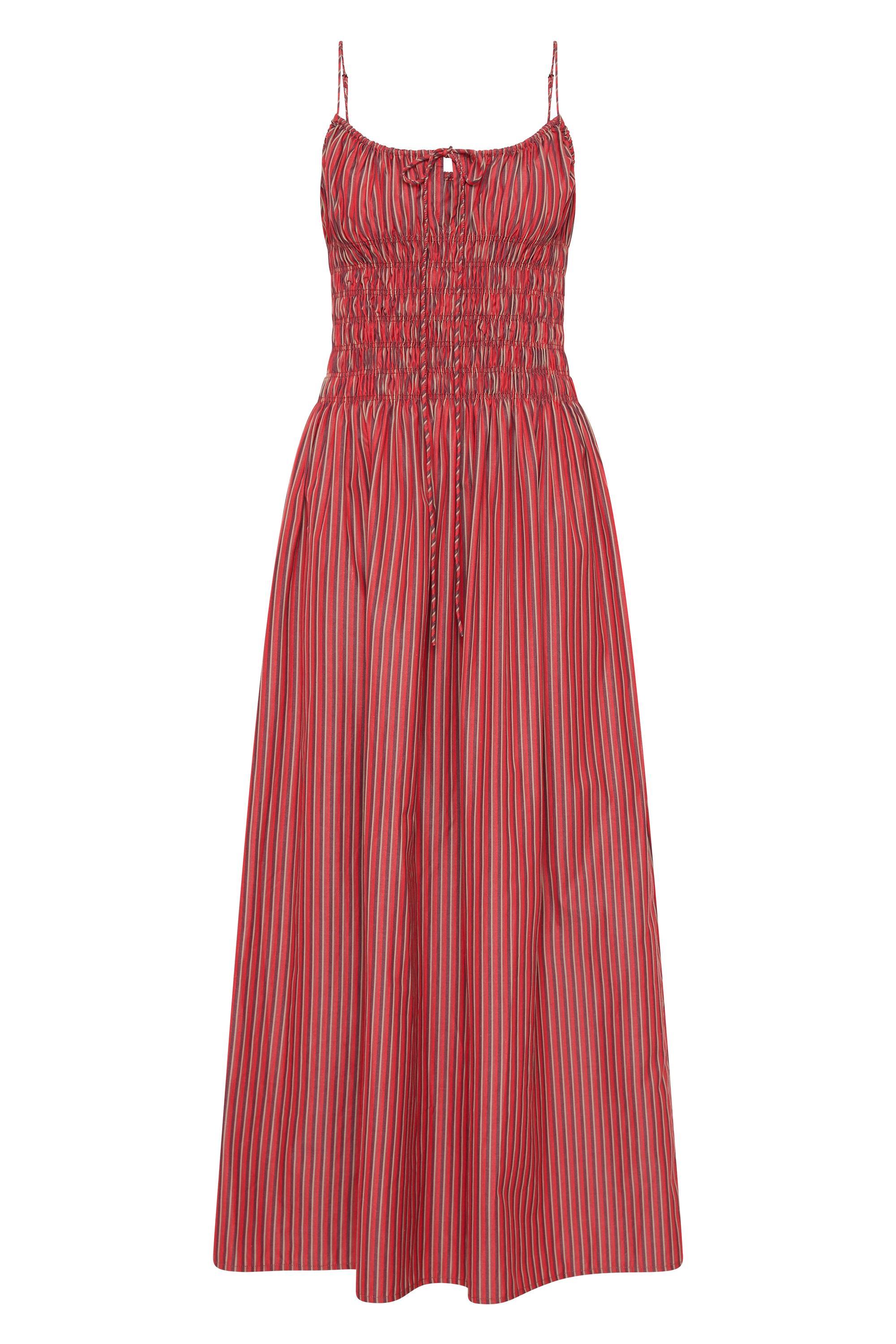 Aya String Maxi Dress Wine Stripe Product Image