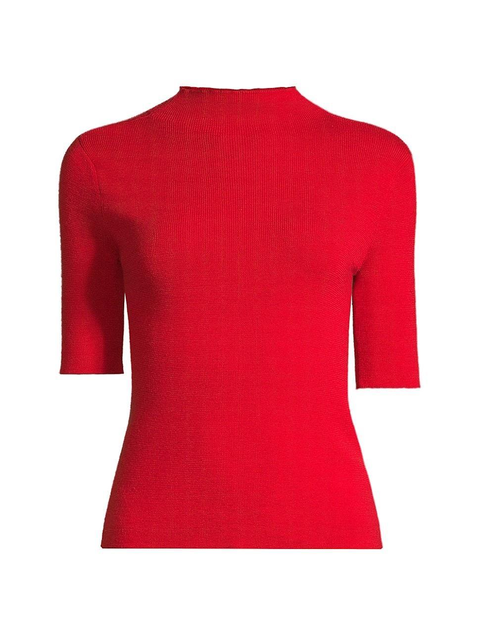 Marie Mock-Neck Short-Sleeve Sweater Product Image