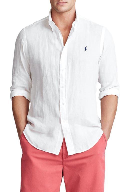 Polo Ralph Lauren Solid Linen Button-Down Shirt Product Image