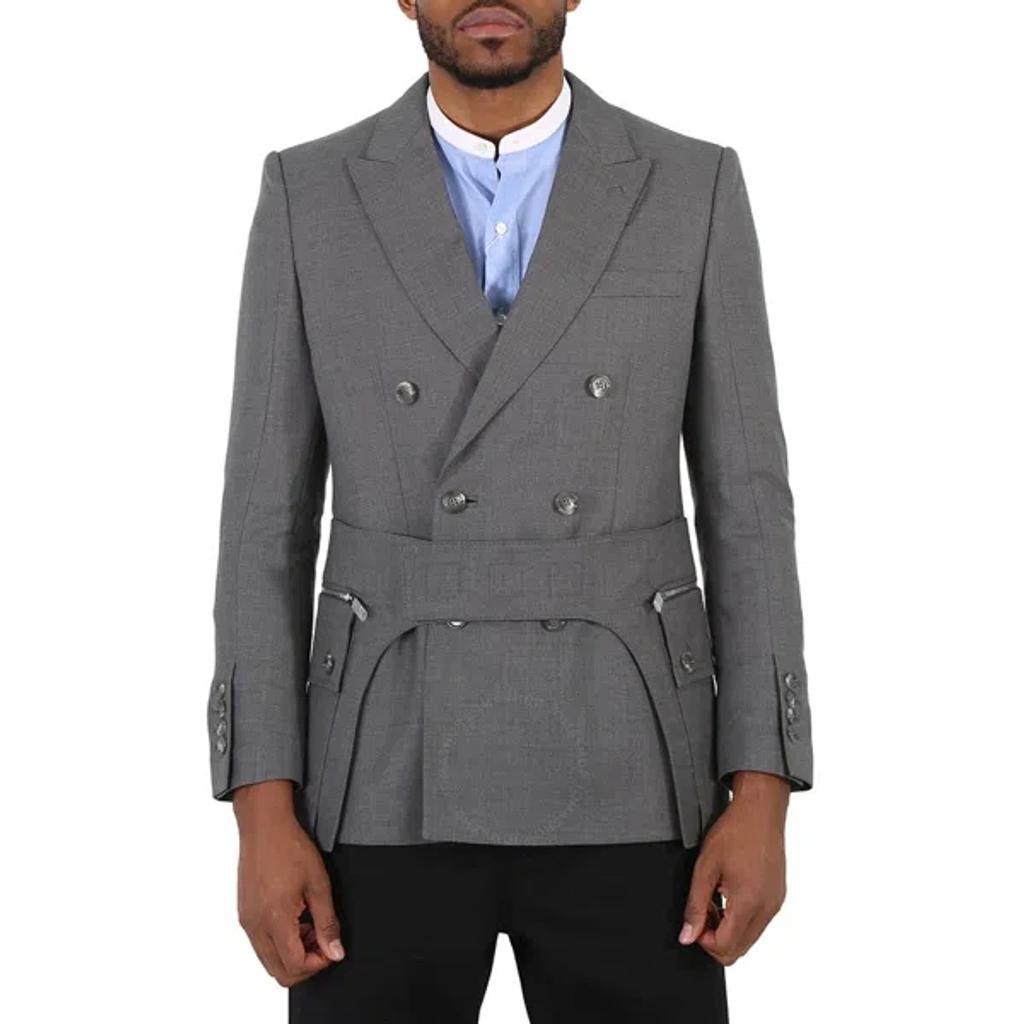 Charcoal Grey English Fit Wool Tailored Jacket With Cargo Belt Detail Product Image