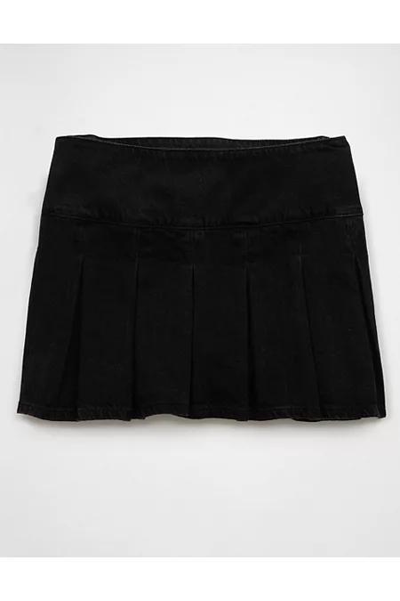 AE High-Waisted Pleated Denim Skort Women's Product Image