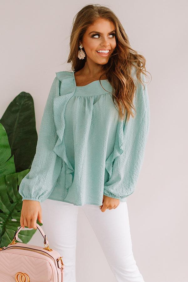 Dreams Of Tomorrow Ruffle Shift Top In Ocean Wave Product Image