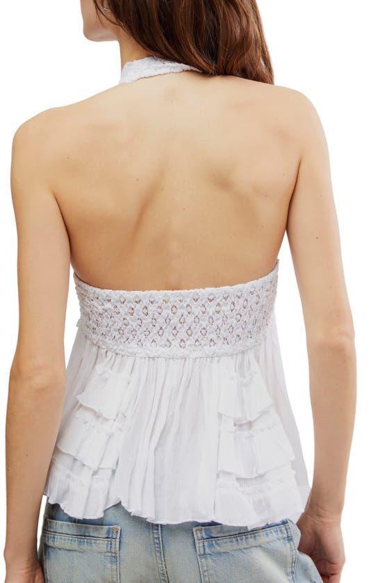 Adella Lace Halter Top In White Product Image