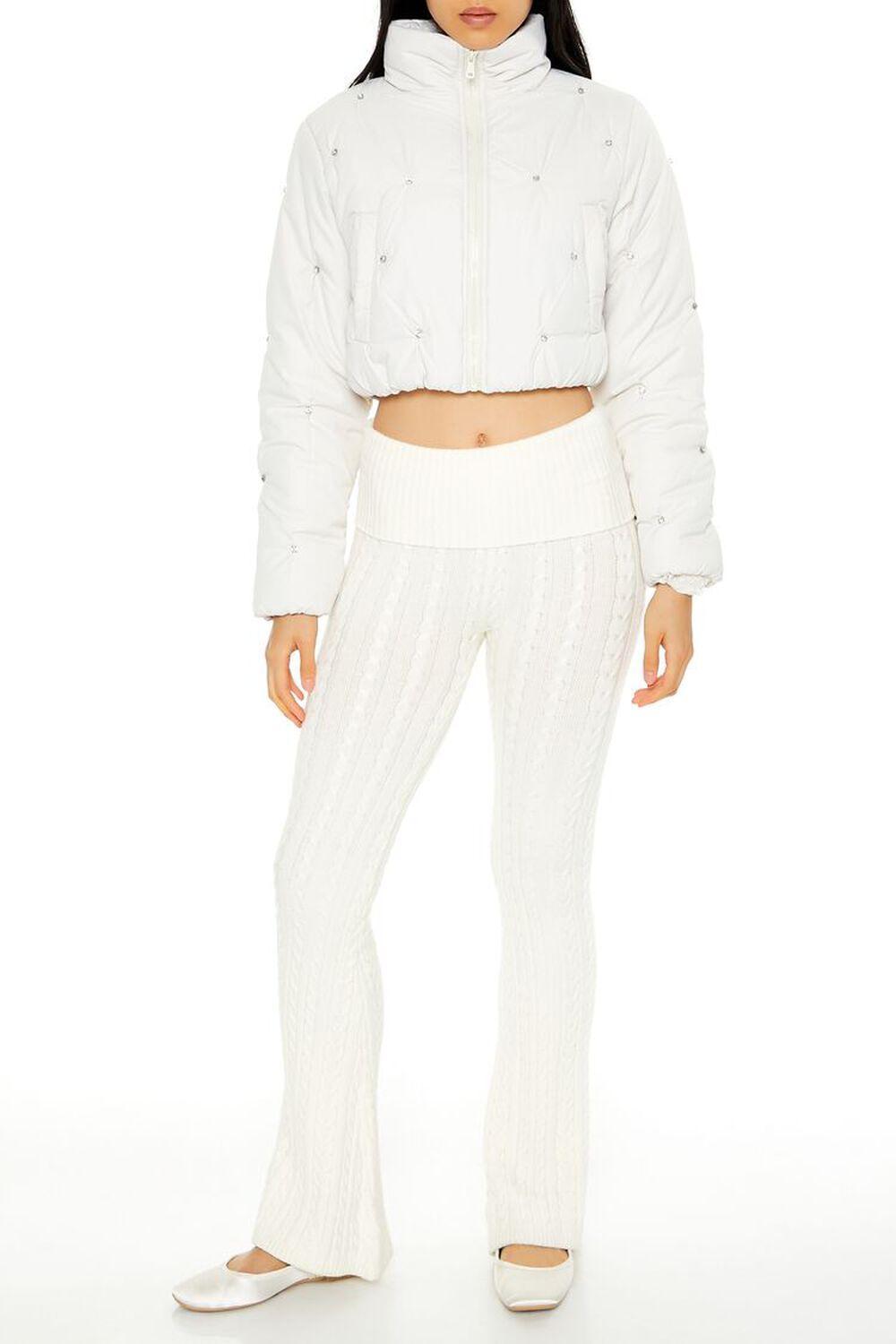 Faux Gem Cropped Puffer Jacket | Forever 21 Product Image