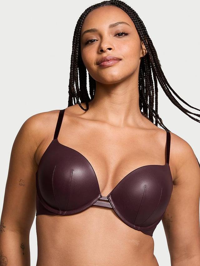 Faux Leather Push-Up Bra Product Image