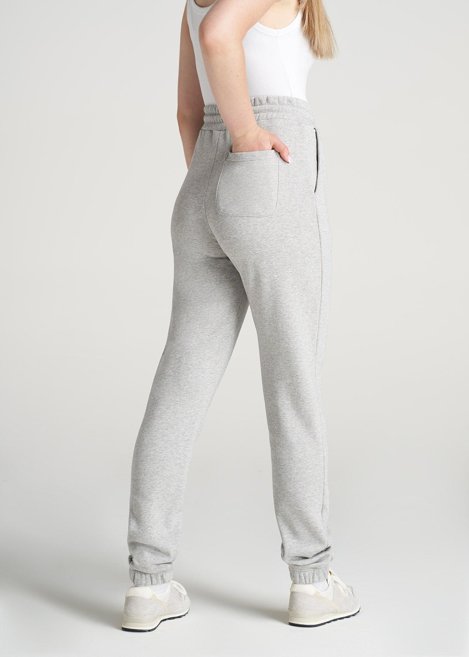 Wearever Fleece SLIM-FIT High-Waisted Women's Garment Dye Sweatpants in Grey Mix Female Product Image