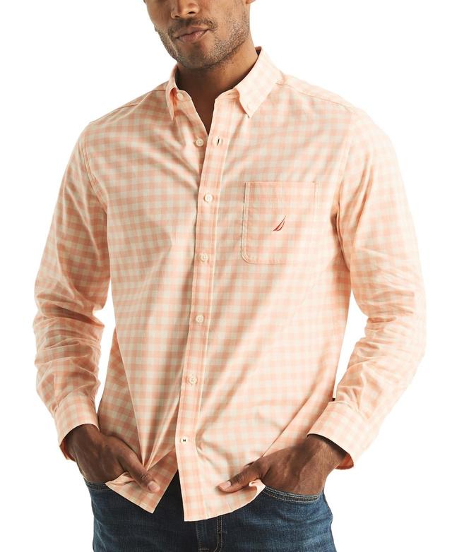 Nautica Mens Classic-Fit Stretch Button-Down Check Shirt Product Image