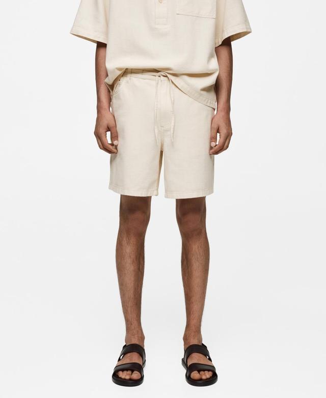 MANGO MAN - Cotton shorts with drawstring off whiteMen Product Image