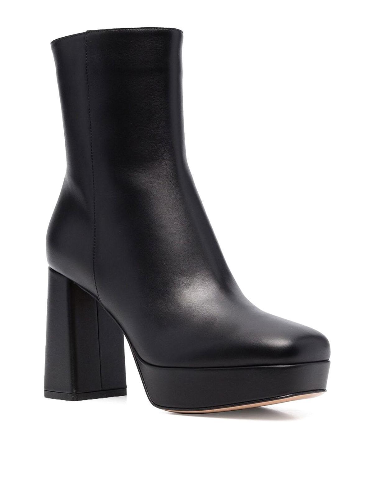 GIANVITO ROSSI 90mm Daisen Platform Leather Ankle Boots In Black Product Image