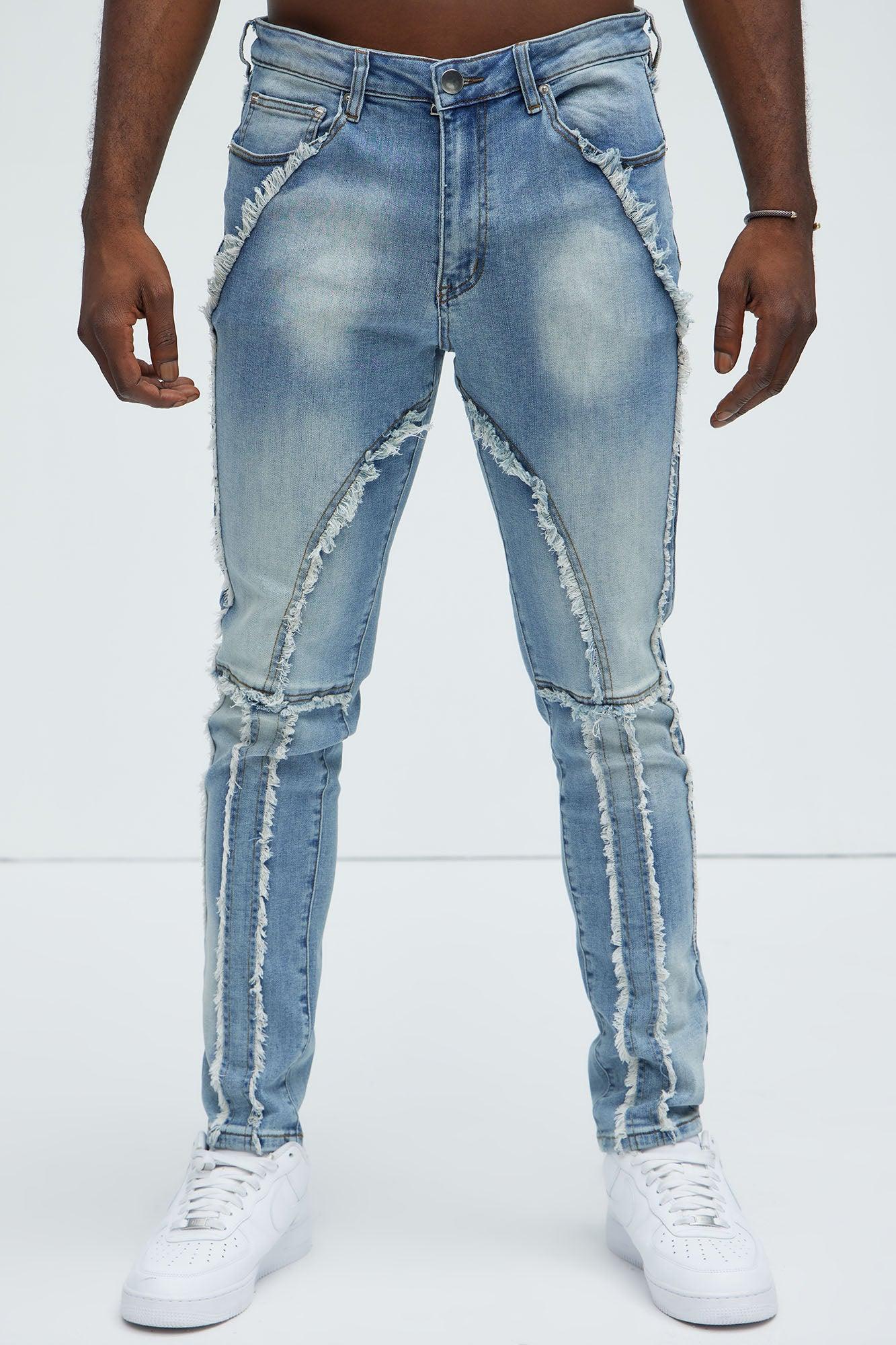 Hilton Frayed Skinny Jeans - Light Wash Product Image