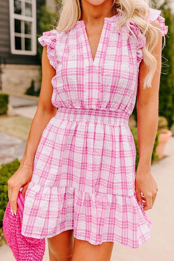 Parkside Picnic Gingham Romper in Pink Product Image