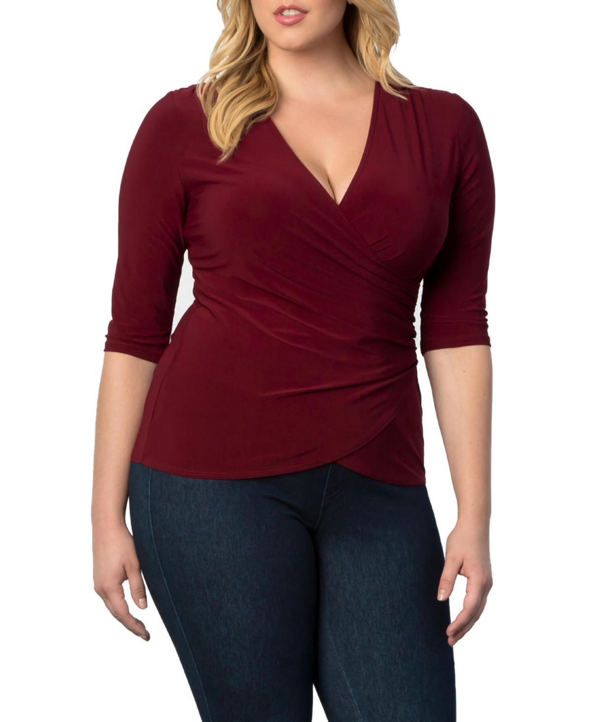 Womens Plus Femme Fatale Faux Wrap Top Product Image