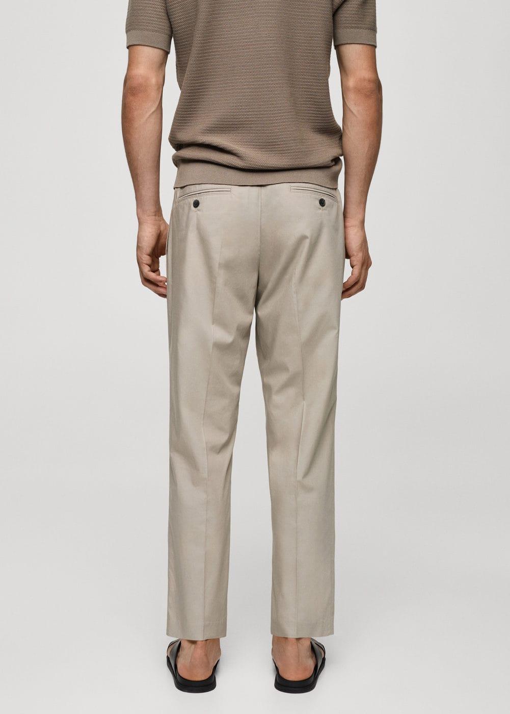 Mango Mens Lyocell Pleated Trousers - Light Product Image