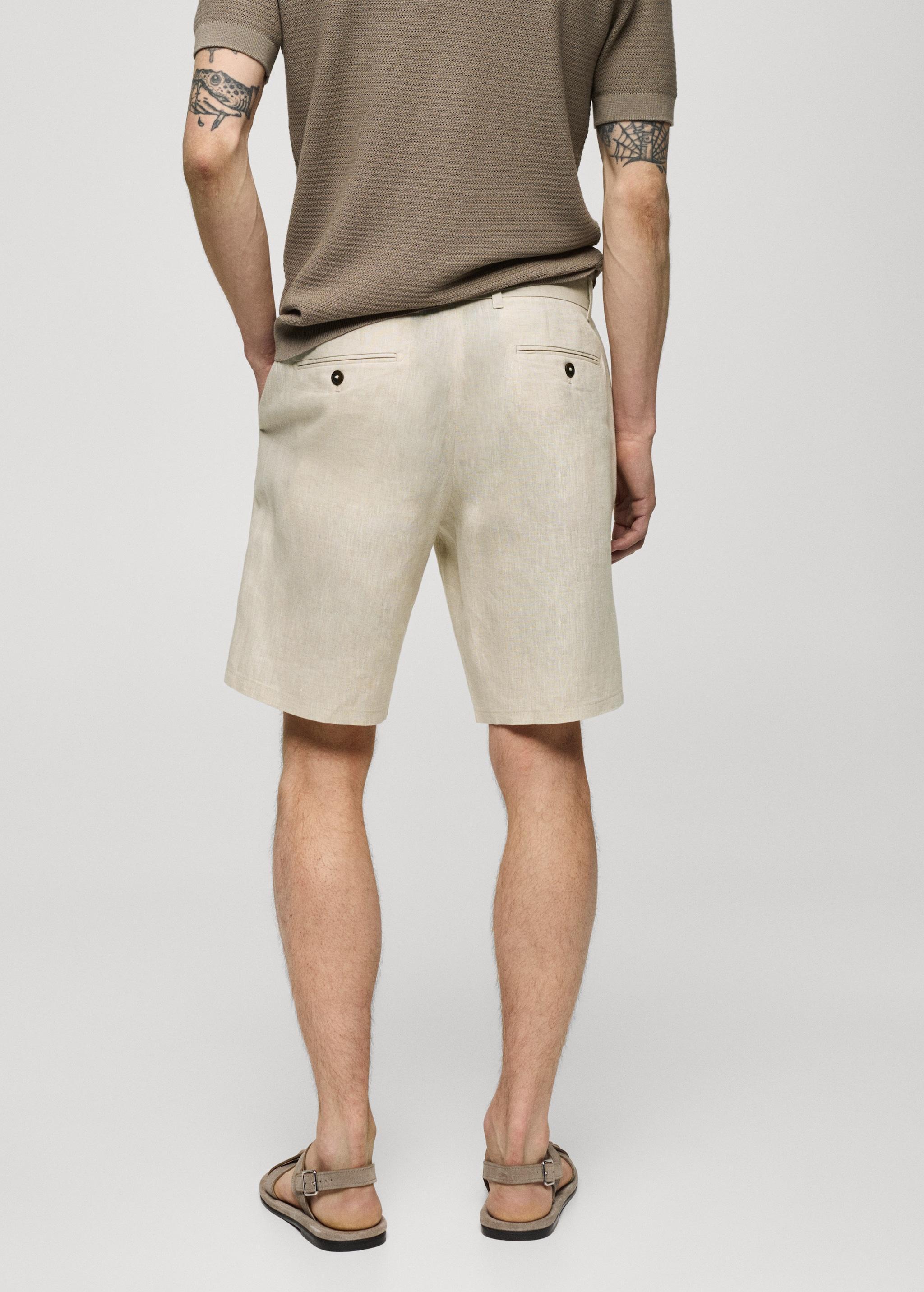 MANGO MAN - Slim fit 100% linen Bermuda shorts ecruMen Product Image