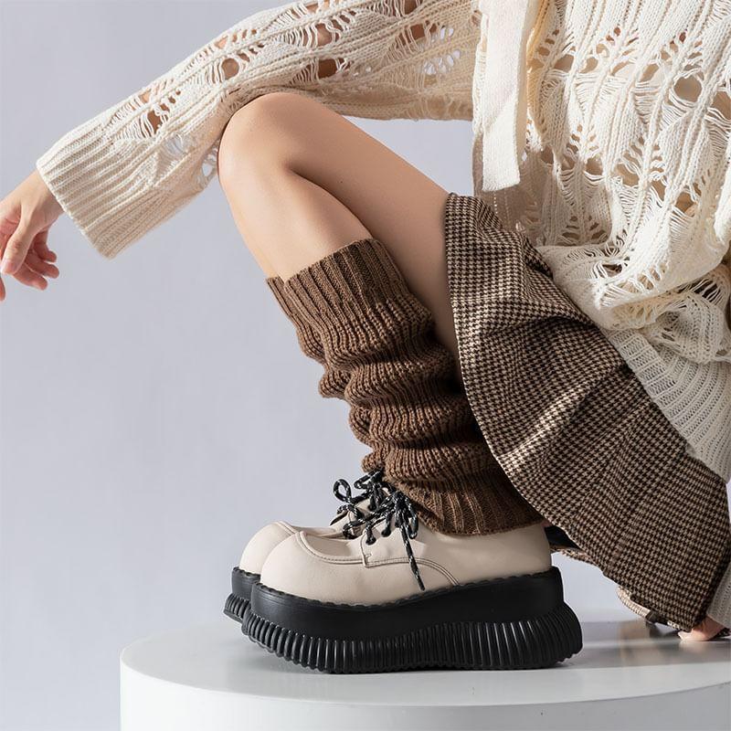 Plain Chunky Knit Leg Warmers Product Image