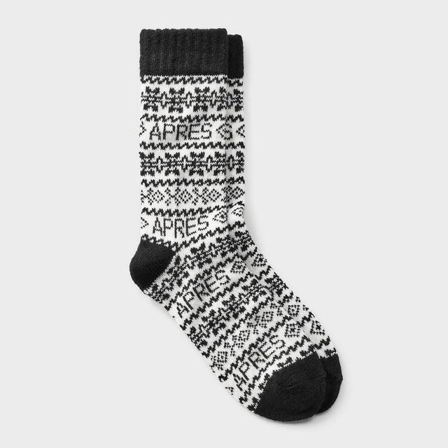 Womens Cozy Knit Fair Isle Apres Crew Socks - A New Day /Ivory 4-10 Product Image