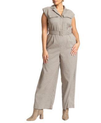 Plus Size Belted Jumpsuit Product Image