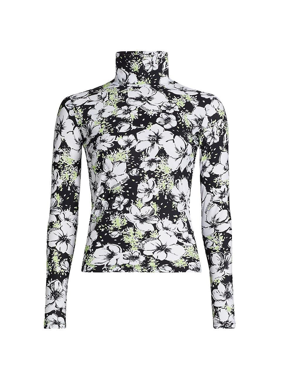 Womens Floral Long-Sleeve Turtleneck T-Shirt Product Image