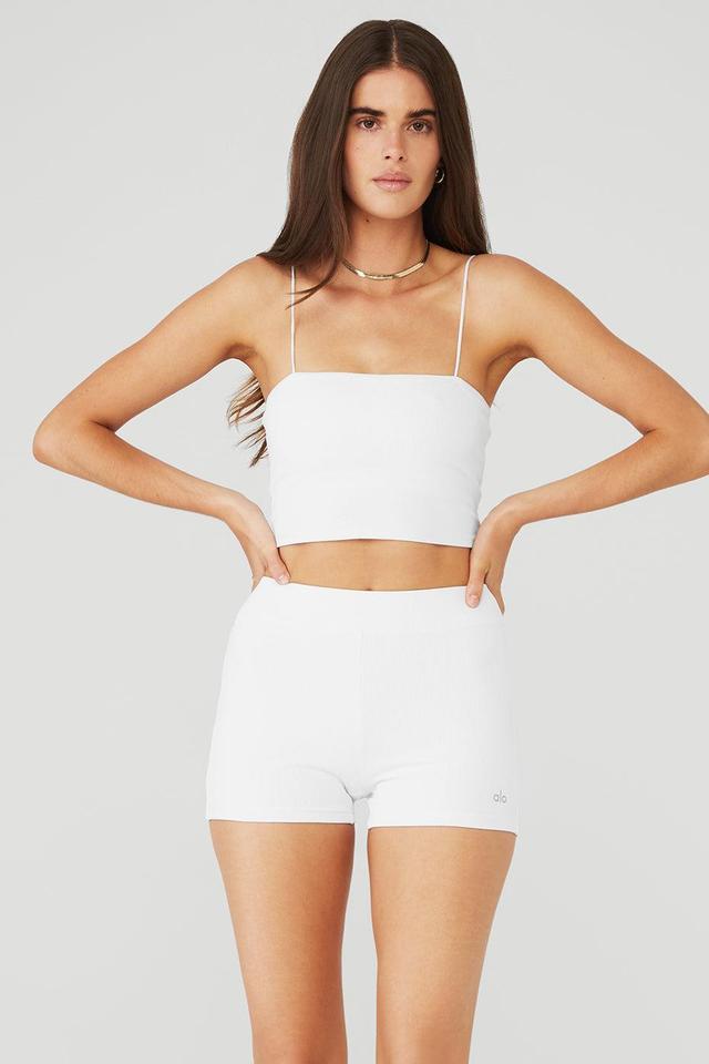 Goddess Ribbed Bandeau Top - White Female Product Image