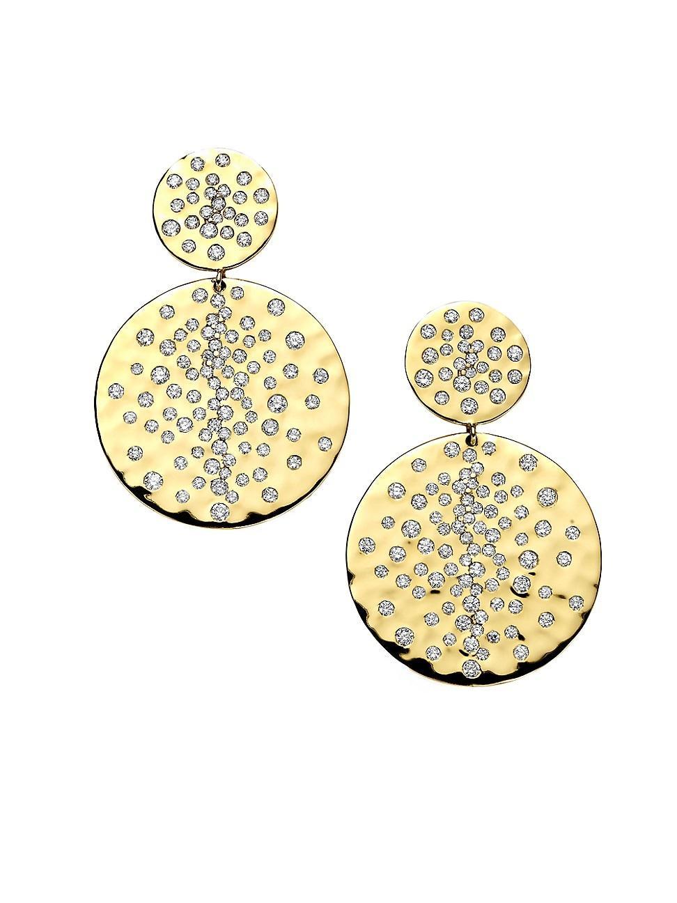 Womens Stardust 18K Yellow Gold & Diamond Double-Drop Earrings Product Image